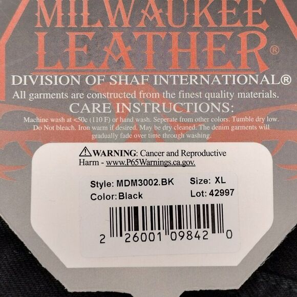 Milwaukee Leather Men's Size XL MDM3002 Covert Black Denim Club Style CC Vest - Picture 12 of 14